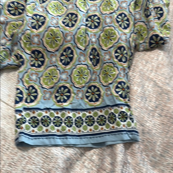 Zara Wide Leg Blue and Green Wide Pants - Picture 4 of 6